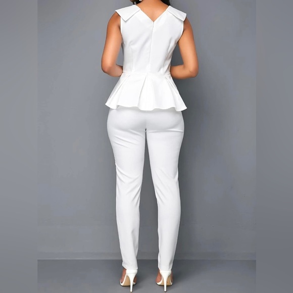 PEPLUM ONE PIECE JUMPSUIT WITH SIDE POCKETS. - Picture 4 of 13